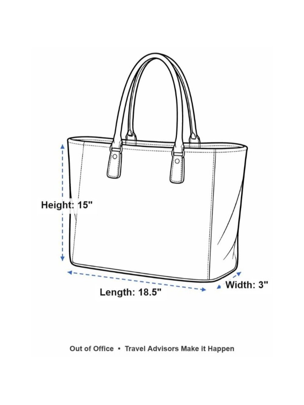 Large Heavy Duty Canvas Tote Bag Out Of Office Travel Advisors Agents Vacation - Picture 13 of 13